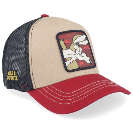 Capslab - Beige trucker Cap - Looney Tunes Wile E. Coyote Beige/Black/Red Trucker @ Hatstore