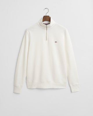 GANT - Shield collegegenser med half-zip til herre eggshell