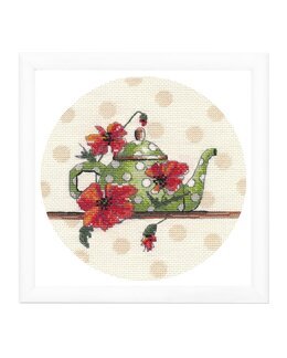 Broderikit Billede Grøn Kaffemaskine - Oven