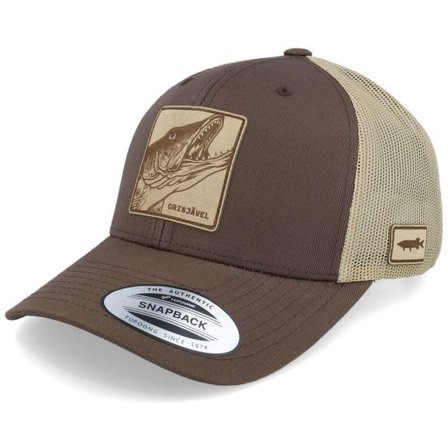 Skillfish - Brun trucker Keps - Grisjävel Laser Retro Brown/Khaki Trucker @ Hatstore