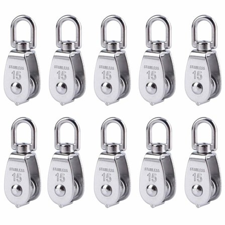 10 rustfritt stål wire tau kran blokk M15 løftekran svingkrok enkelt blokk wire slep