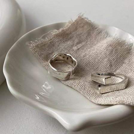 Wabjtam Öppen tåring set för kvinnor Enkla tunna bandring Justerbar-2pack