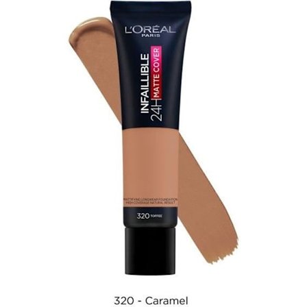 L'OREAL PARIS Infallible 24H High Coverage Foundation - Mat Cover - Mattifying/Light 320 Caramel