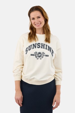 JENSEN - Langærmet Sweatshirt - Råhvid - Print