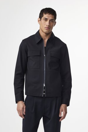 NN.07 Alban 1089 Overshirt Male Blue Cotton Blend