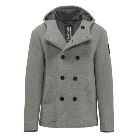 BomBoogie, Double-breasted Boiled Wool Peacoat Szary, Mężczyzna, Rozmiar: L
