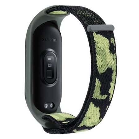 Xiaomi Mi Band 7 / 6 / 5 nylon kamouflage klockarmband - Militärgrön