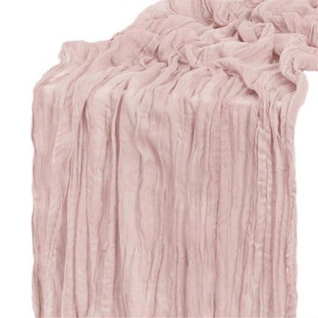90x300CM Osteklæde Dug Lys Pink Boheme Gaze Dug Lang Retro Transparent Dug