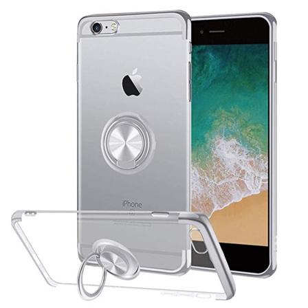 Stilsäkert Silikonskal Ringhållare - iPhone 6/6S PLUS Silver