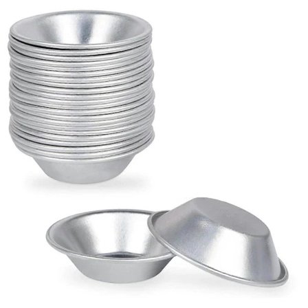 25-pack Äggtarteform Äggtartekopp Äggtartebotten, Rund Återanvändbar Nonstick (Aluminium) Silver Silver