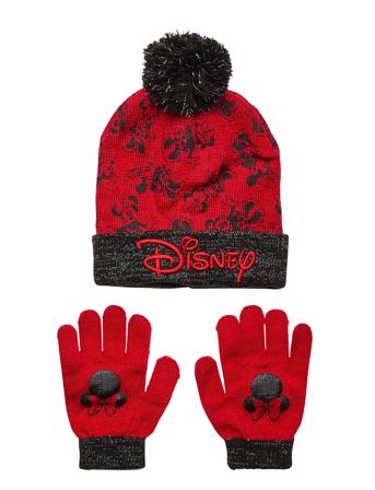 Set 2 Pcs Hat & Gloves Red Disney