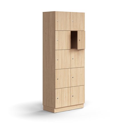 Schließfachschrank QBUS, 2025x800x420 mm, Eiche