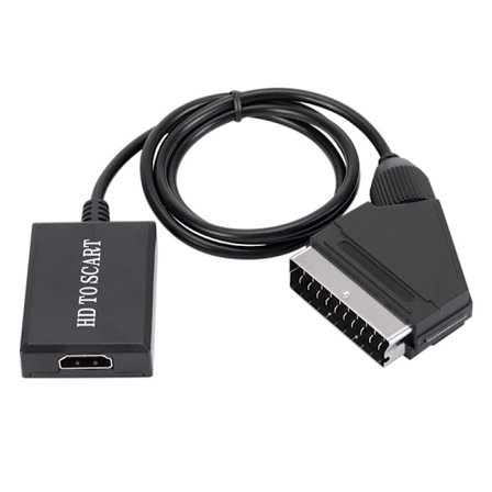 Videoadapter Plug Play Hög Klarhet Plast 1080p Stabil Prestanda Scart Till HDMI-kompatibel Digital Omvandlare För Smarta Enheter
