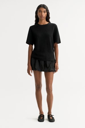 Soft Goat - Oversized t-shirt - Women cashmere sweater - L - Black