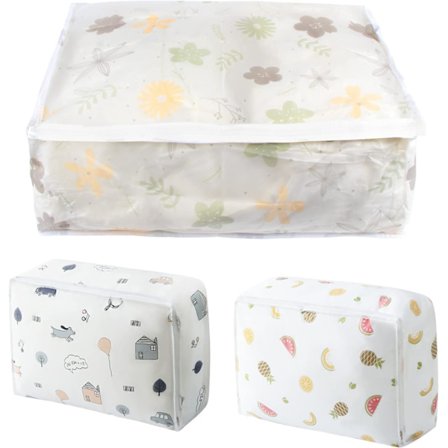 3 stk. Opbevaringsposer Under Sengen Foldbare Tøjposer, Stor Opbevaringsboks til Tøj, Sengetøj, Dyne, Pude