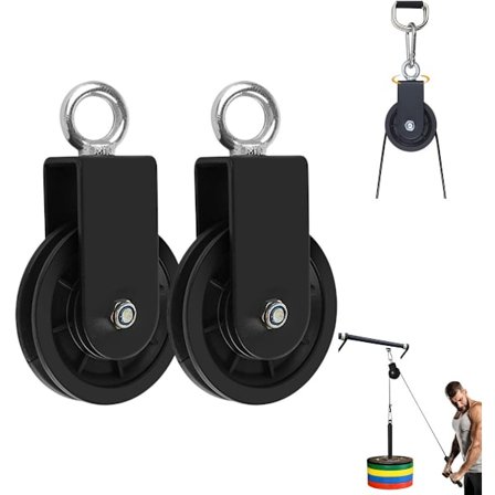 Todelt sett - fast brakett trinse, 360° tau trinse - husketilbehør, klessnor 15X9cm (svart)