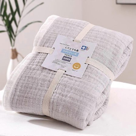 100% Bomuld Muslin Tæppe til Voksne 6-Lags Åndbart Muslin Tæppe Letvægts Sengetæppe Blødt Bomuldstæppe Alle Sæsoner-WELLNGS