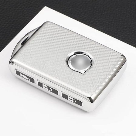 Silver - Bilnyckelfodral för Volvo XC40 XC60 XC90 XC70 S60 S80 S90 C30 V70 V90 T5 T6 T8 2017-2020 TPU Fjärrkontrollsskydd