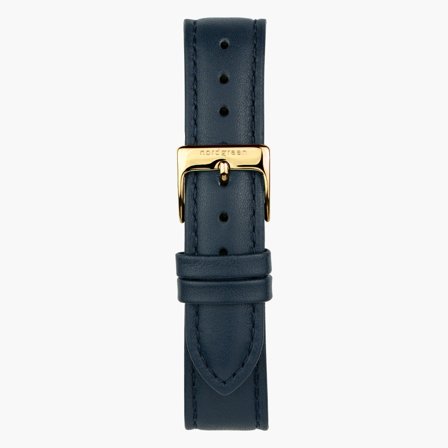 Navy Vegan Leather - Gold - 28mm