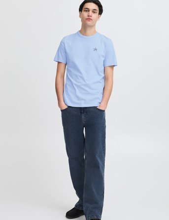 Casual Friday Cfemmet Tee With Embroidery - Blue - XXL