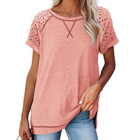 Dam T-shirt Casual Tee Shirt Top Blus Lös Helg