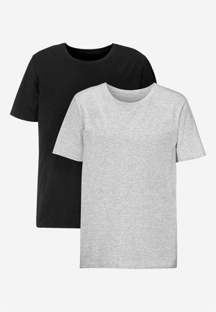 Cellbes of Sweden - T-shirt 2-pack - gråmelange + svart - för herrar - 8XL