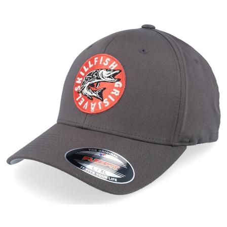 Skillfish - Grau flexfit Cap - Cirkel Grisjävel Wooly Combed Dark Grey Flexfit @ Hatstore