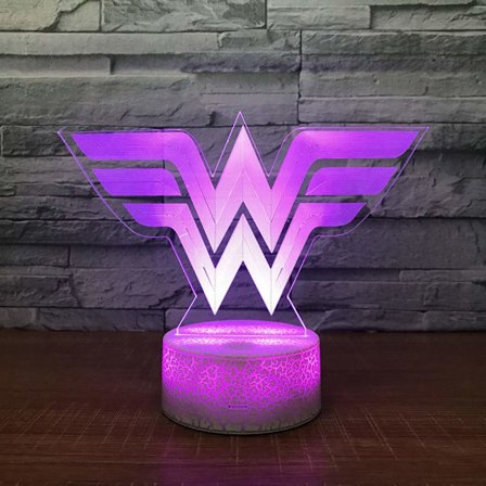Akryl Wonder Woman 3D LED Nattlys 7 Fargeendring Skrivebord