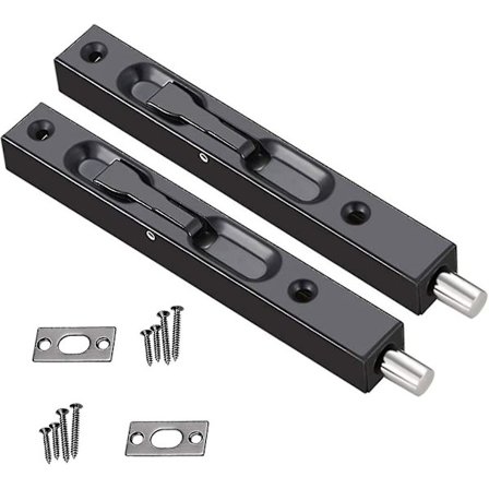 Skjult Dørlås, Bolt Lås Rustfritt Stål Dørlås, 6 Tommer Skjult Dørlås Rustfritt Stål Sikkerhetsbolt (2 stk)