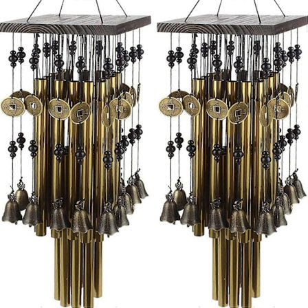 2x Udendørs Indendørs Metal Rør Vindspil Med Kobber Store Vindspil Til Gårdhave Have Terrasse