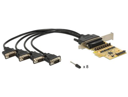 Delock PCI Express Card > 4 x Serial with voltage supply - seriell adapter - PCIe 2.0 - RS-232 x 4