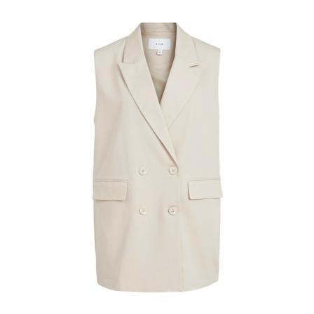 Vila S/L Long Vest , Wit , Dames , Maat: M