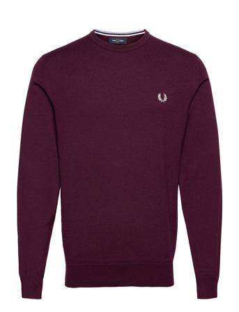 Classic C/N Jumper Neulepaita Pyöreä Kaula-aukko Punainen Fred Perry