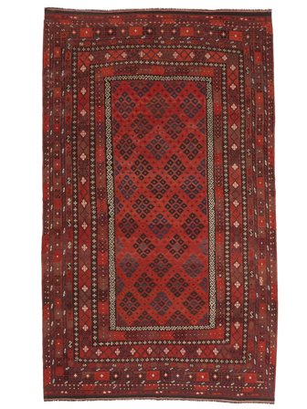 Kilim Maimane Rug 293X487 Dark Red/Black Large Wool, Afghanistan