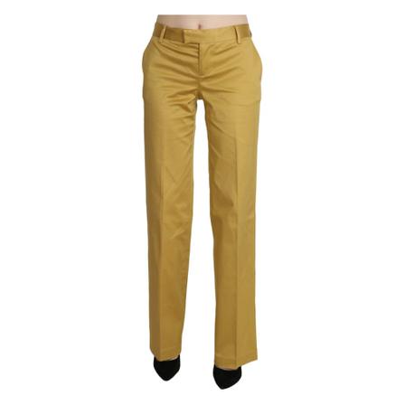 Just Cavalli, Straight Formal Trousers Geel, Dames, Maat:S