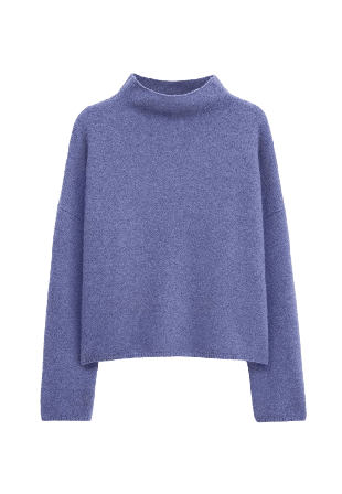 Filippa K Mika Yak Funnelneck Sweater Stickat Dam Blå L