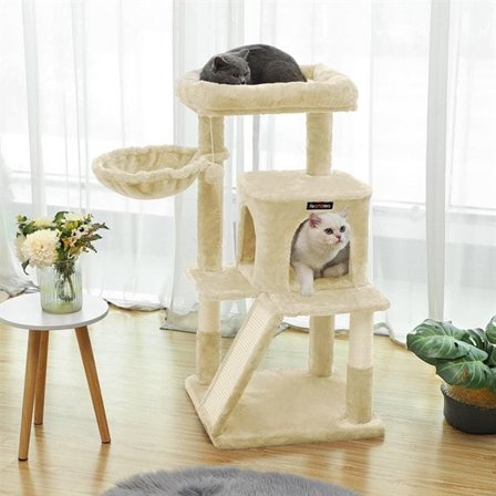 Litet kattorn med 3 våningar 96 cm - Beige