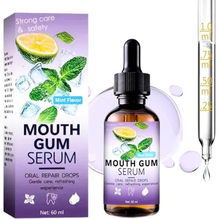Gum Restore Drops, Gjenoppbygging av tannkjøtt for vikende tannkjøtt, fjerning av flekker, gjenvekstbehandling, lindring av tørr munn og dårlig ånde 
