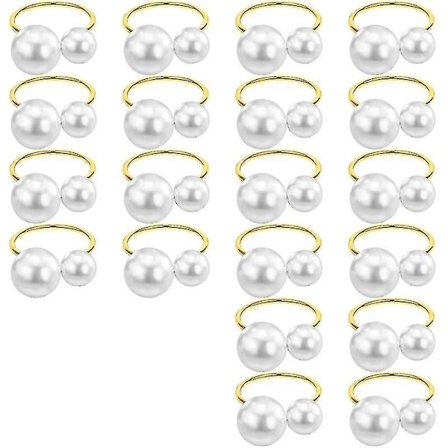 20-pack Pärl Servettringar Set Guld Servett Spännen Metall Semester Servettringar Hållare Spännen För Ta-yuhao