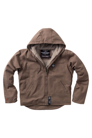 Työtakki West Coast Choppers Sherpavuorattu Canvas Frontier Ruskea XL