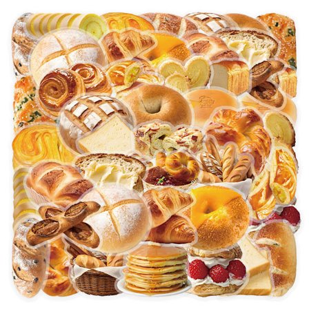 100-pakke Fantasy Klistermærker | 7 Temaer PET Dekaler | Vandtæt Dekoration til Laptop, Vandflaske, Kuffert (Friskbagt Brød)