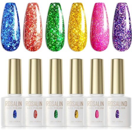 Gel nagellack 6 färger, UV/LED Soak Gel Polish Gel Polish Set Nagellack Geler