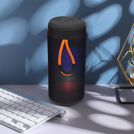 Högtalare 360 HD Surroundljud med bas, frekvensrespons 60Hz-15KHz, 5H batteri bärbar högtalare med Bluetooth, utomhus Bluetooth-högtalare(svart)