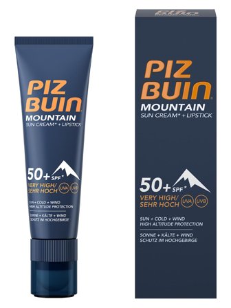 Piz Buin Mountain Sun Care Set cont.: Sun Cream SPF 50 20 ml + Lipstick 2,3 ml (Limited Edition) 1.0items