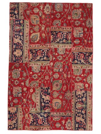 Patchwork Rug Modern Dark Red/Brown (Wool, Persia)
