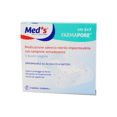 Meds Fermapore Medicazione Adesiva Sterile Impermeabile 5x7cm 5
