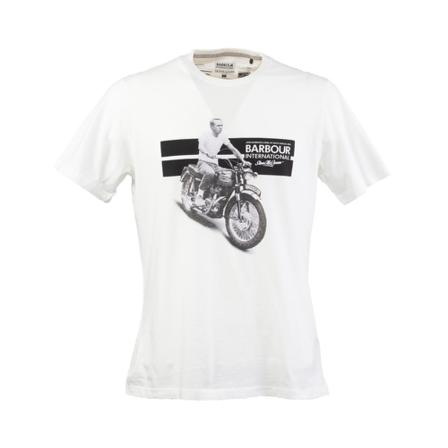 Barbour, T-shirt Whisper Mc Queen Biały, Mężczyzna, Rozmiar: L