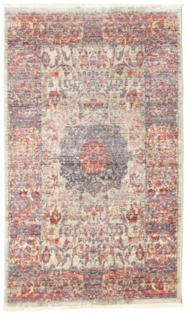 Vintage Medallion Small Mira Rug - Coral Red/Light Green 80X140