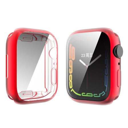 ENKAY Apple Watch (45mm) TPU cover with tempered glass - Red