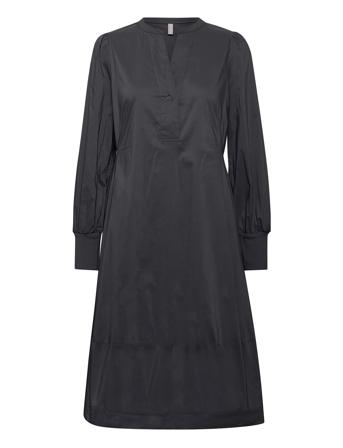 Cuantoinett Rib Dress Knelang Kjole Svart Culture*Betinget Tilbud